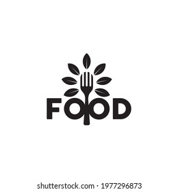 Food text logo design vector template