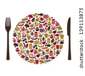 Food theme abstract vector