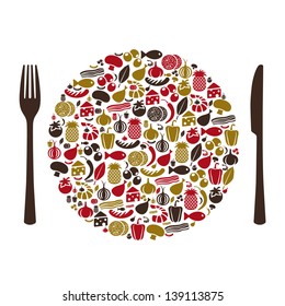 Food theme abstract vector