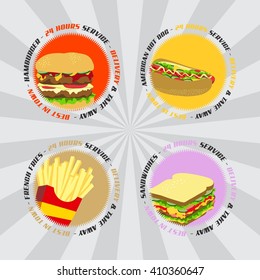 food theme flat cartoon