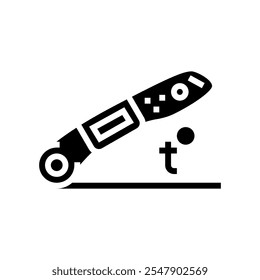 Lebensmittel-Thermometer Sicherheit Glyphe Symbol Vektor. Sicherheitszeichen für Lebensmittelthermometer. einzelne Symbolgrafik