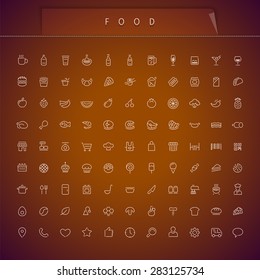 Food Thin Icons Set