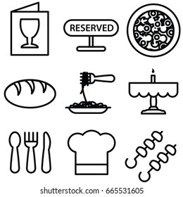 food thin line icon set