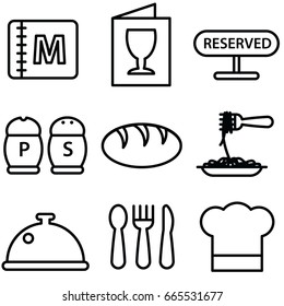 food thin line icon set