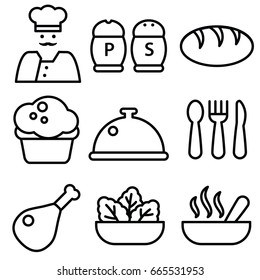 food thin line icon set