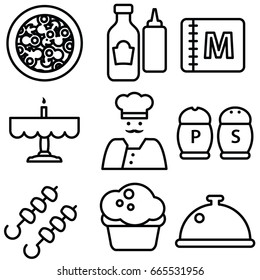food thin line icon set