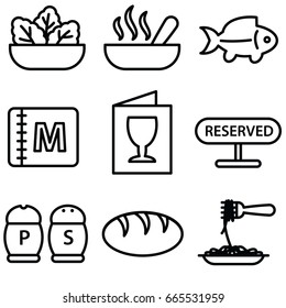 food thin line icon set