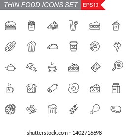 food thin line icons set, vector illustration eps10