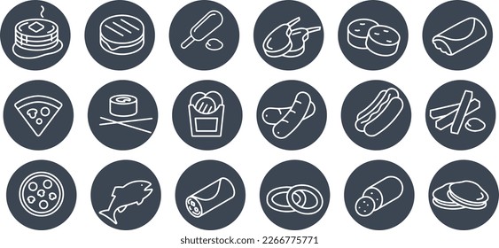 Food Thin Line Icons vector design