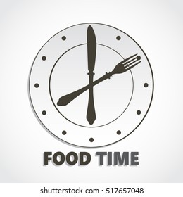 food time clock with knife and fork