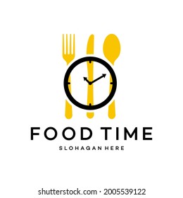 food time design logo vector stock illustration