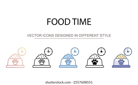 Food time icon design with white background stock illustration