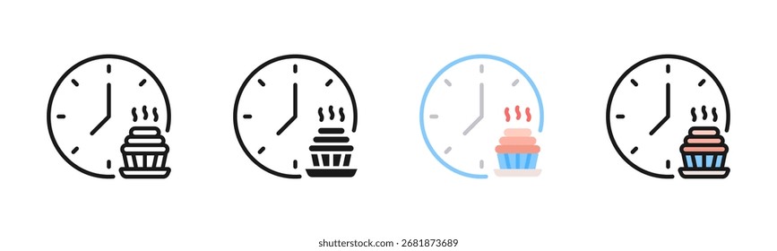 Paquete de iconos de tiempo de comida en múltiples estilos