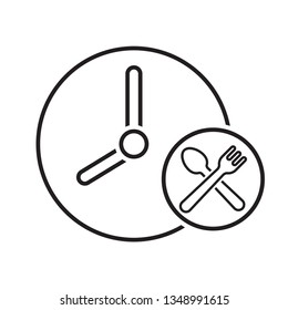 Food time icon. Stroke outline style. Vector. Isolate on white background.