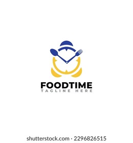 food time logo design template, vector illustration
