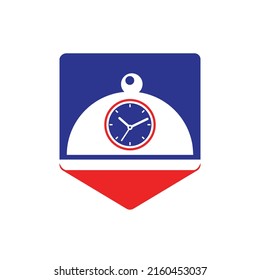 Plantilla de diseño del logotipo del vector de tiempo de alimentación. Concepto de logotipo de restaurante y cafetería.