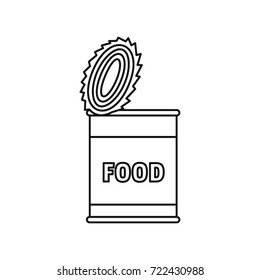 Food tin can icon. outline illustration of Food tin can vector icon for web isolated on white background