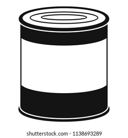 Food tin can icon. Simple illustration of food tin can vector icon for web design isolated on white background