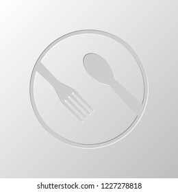 food tools. fork and spoon. Paper design. Cutted symbol. Pitted style