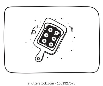 Food top view on white background