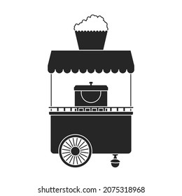 Food trailer vector icon.Black vector icon isolated on white background food trailer.