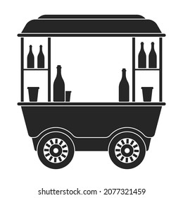 Food trailer vector icon.Black vector icon isolated on white background food trailer.