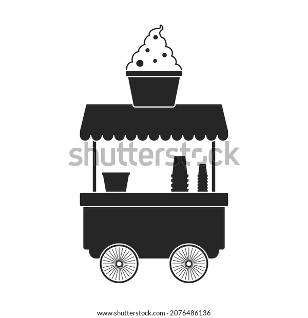 Food trailer vector icon.Black vector icon\
isolated on white background food\
trailer.