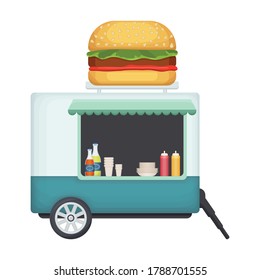 Food trailer vector icon.Cartoon vector icon isolated on white background food trailer.