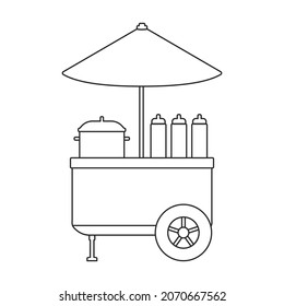 Food trailer vector icon.Outline vector icon isolated on white background food trailer.