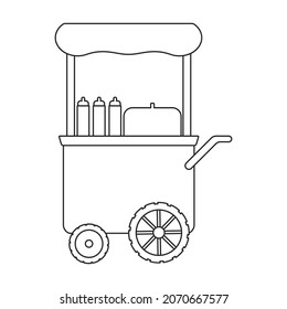 Food trailer vector icon.Outline vector icon isolated on white background food trailer.