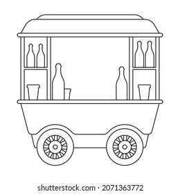 Food trailer vector icon.Outline vector icon isolated on white background food trailer.