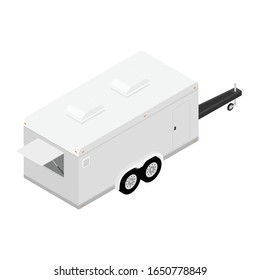 Food trailer vector isolated on white background isometric view