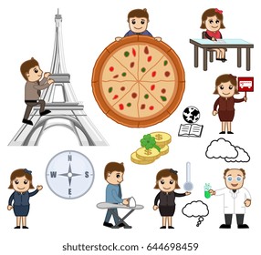 Food, Travel and Object Cartoon Vector Illustration