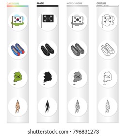 Food, travel, tourism and other web icon in cartoon style.Ginger, plants, seasoning, icons in set collection.