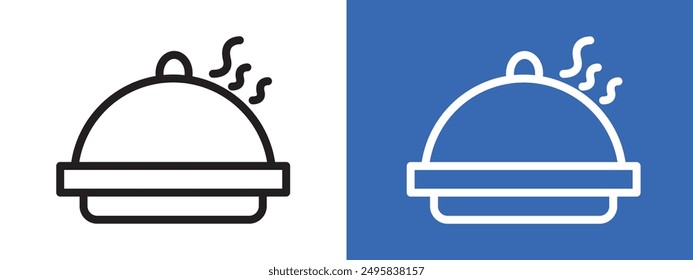Food Tray and Cover logo sign set vector outline