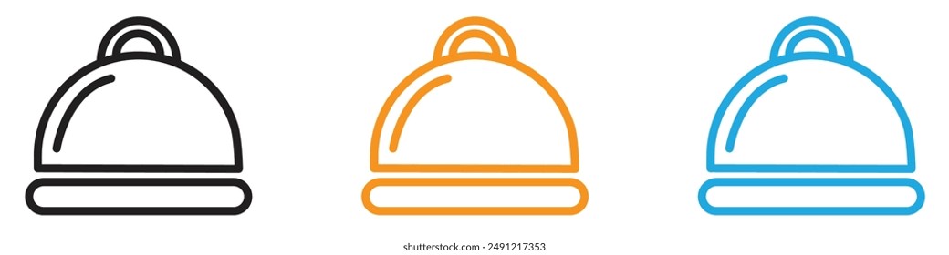 Food Tray and Cover vector logo set collection for web app ui