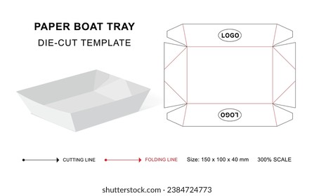 Food tray die cut template