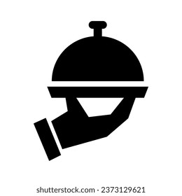 food tray glyph icon illustration vector graphic. Simple element illustration vector graphic, suitable for app, websites, and presentations isolated on white background