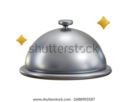 food tray icon 3d render concept of catering service food serving tray icon vector illustration