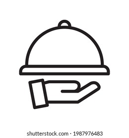 Food tray icon Design Template. Illustration vector graphic. simple black glyph icon isolated on white background. Perfect for your web site design, logo, symbols of restaurants, cafe