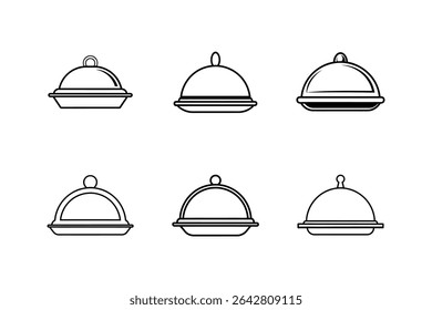 ilustração do vetor da arte da linha do ícone da bandeja de alimentos