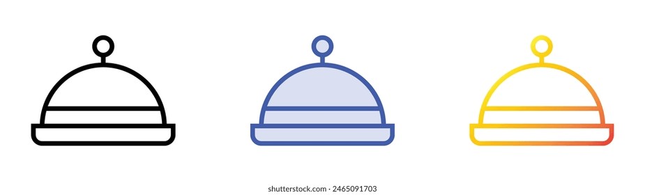 food tray icon. Linear, Blue Fill and Gradient Style Design Isolated On White Background