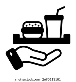 Icono de bandeja de alimentos Ilustración vectorial mixta