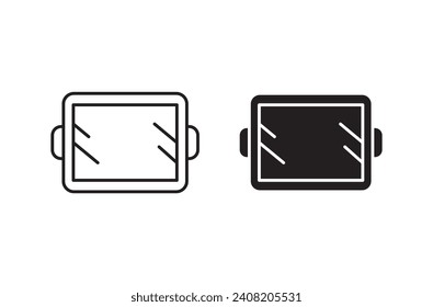 Food tray icon set. Vector illustration