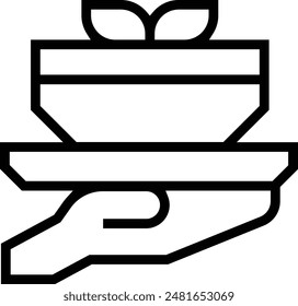 food tray icon. Thin linear style design isolated on white background