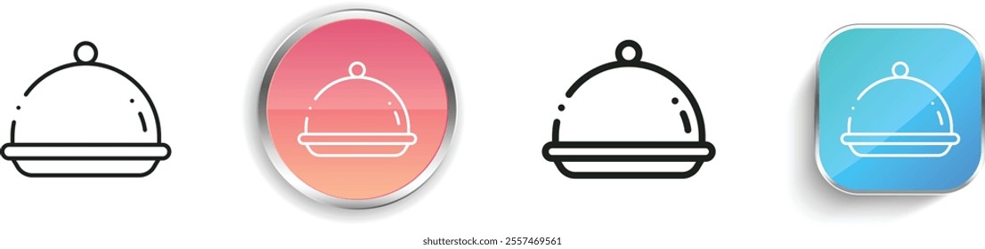 food tray icon. Thin Linear, Regular and Button Style Design Isolated On White Background