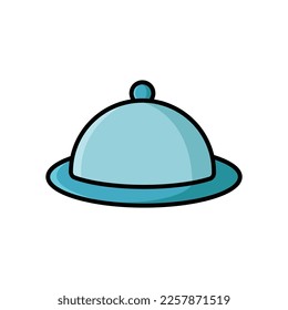 plantilla de diseño vectorial de icono de bandeja de alimentos en fondo blanco