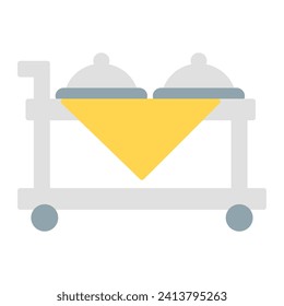 Food-Tray-Symbol, Vektorgrafik oder Logo-Illustration mit flachem Farbstil 