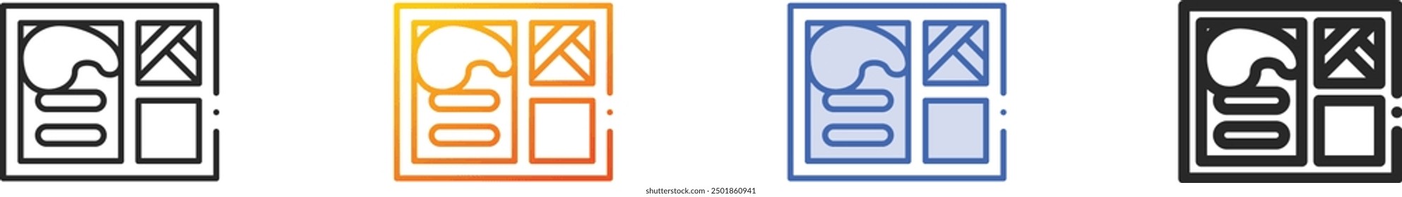 food tray icon.Thin Linear, Gradient, Blue Stroke and bold Style Design Isolated On White Background