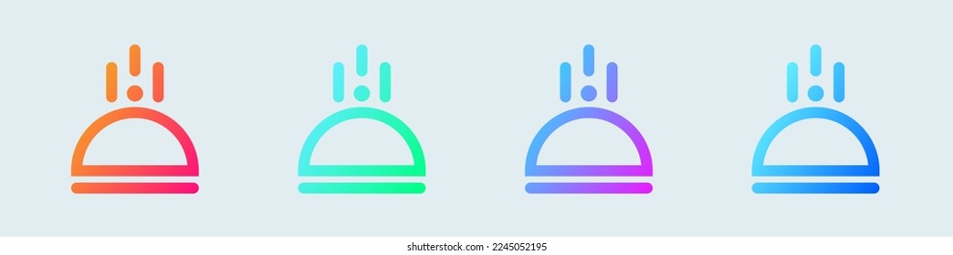 Food tray line icon in gradient colors. Dinner signs vector illustration.